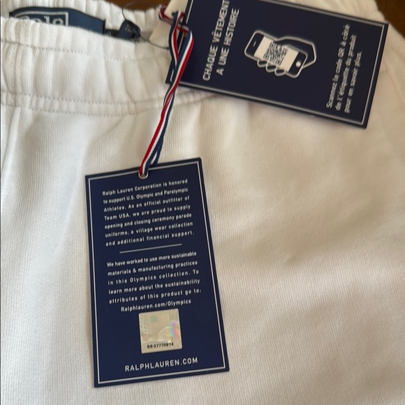 White Womens Bottoms with US Print - Picture 3 of 5